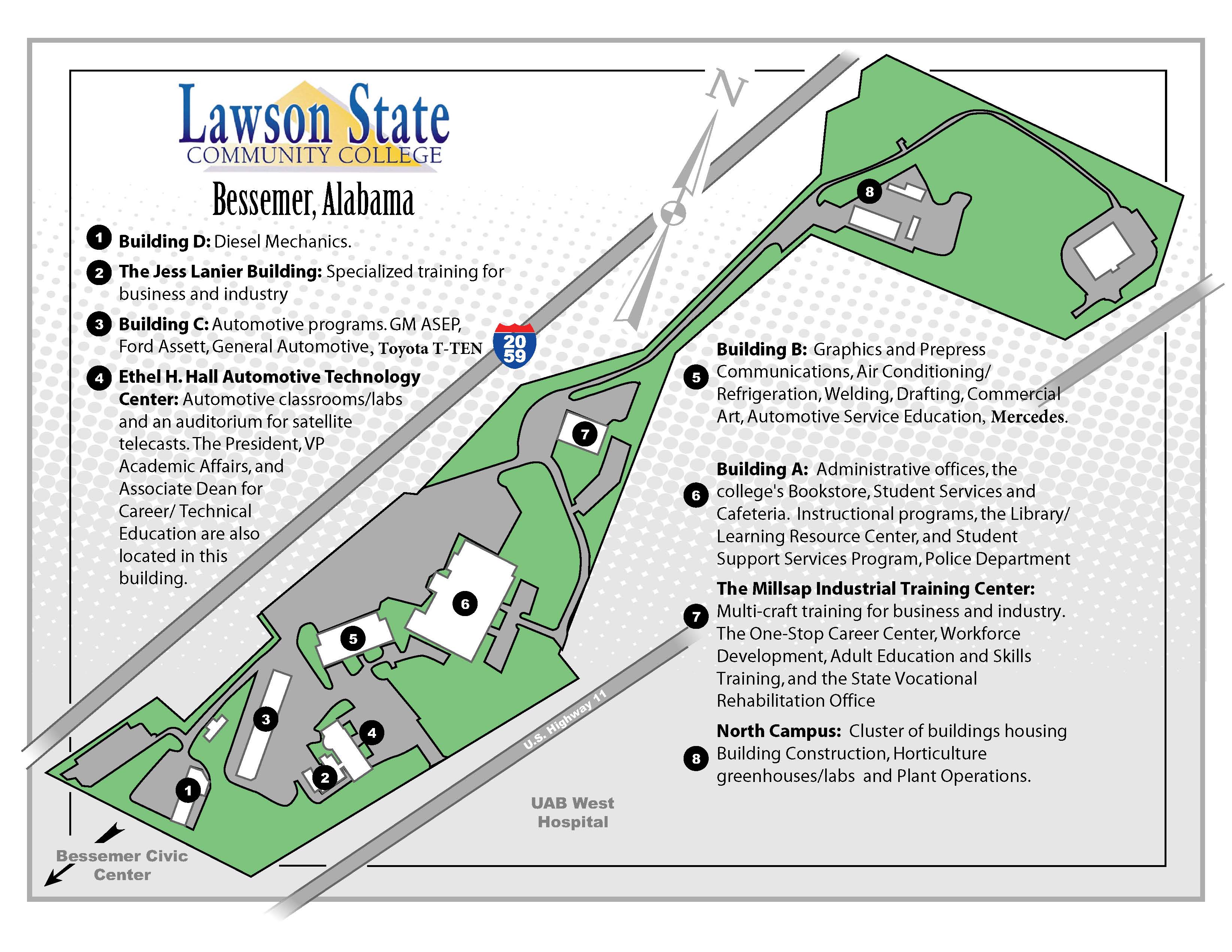 Map of Bessemer Campus